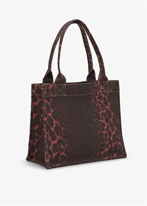 Large Easy shopper print Leo Racing Red A6629 Ganni 